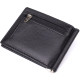 Мужской кошелек с металлическим зажимом из натуральной кожи ST Leather Черный