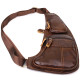 Сумка для чоловіків з великою кількістю кишень із натуральної шкіри Vintage Коричневий