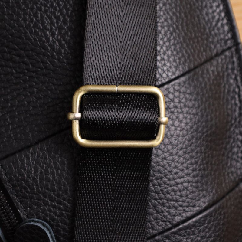 Сумка для чоловіків з великою кількістю кишень із натуральної шкіри Vintage Чорний