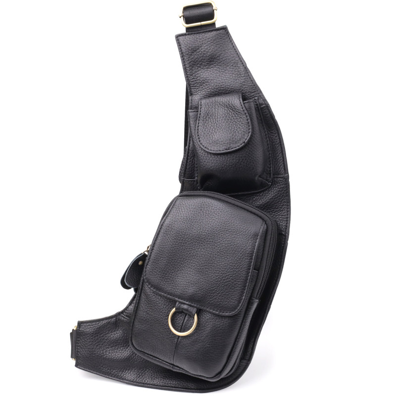 Сумка через плечо из натуральной кожи Vintage Черный