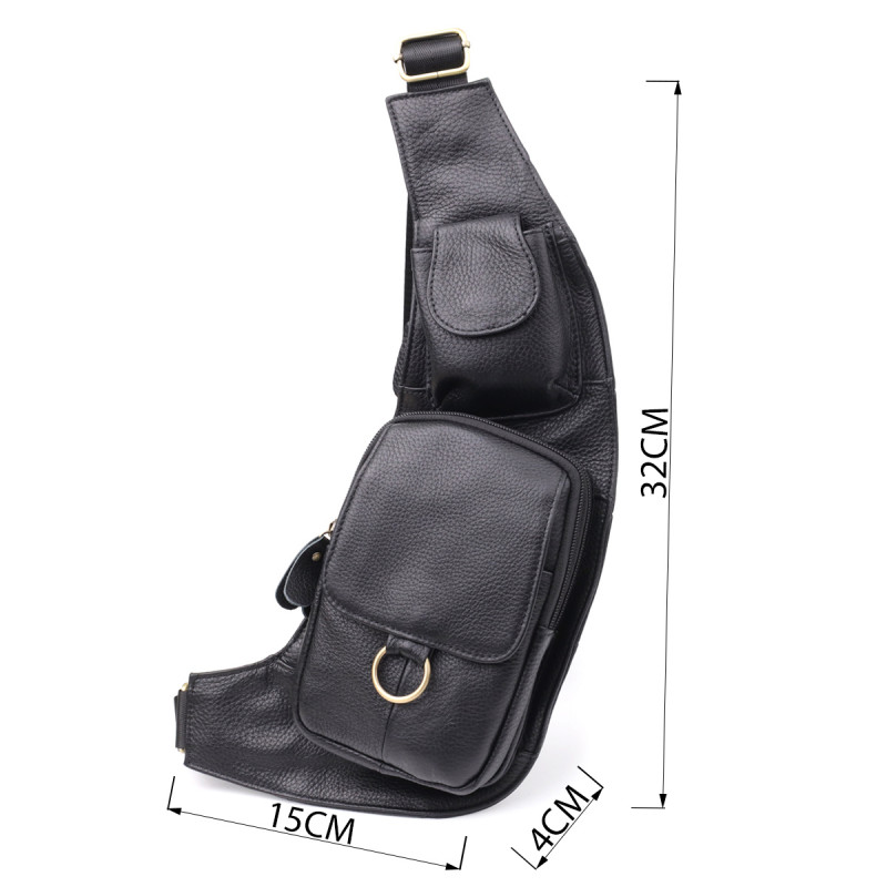 Сумка через плечо из натуральной кожи Vintage Черный