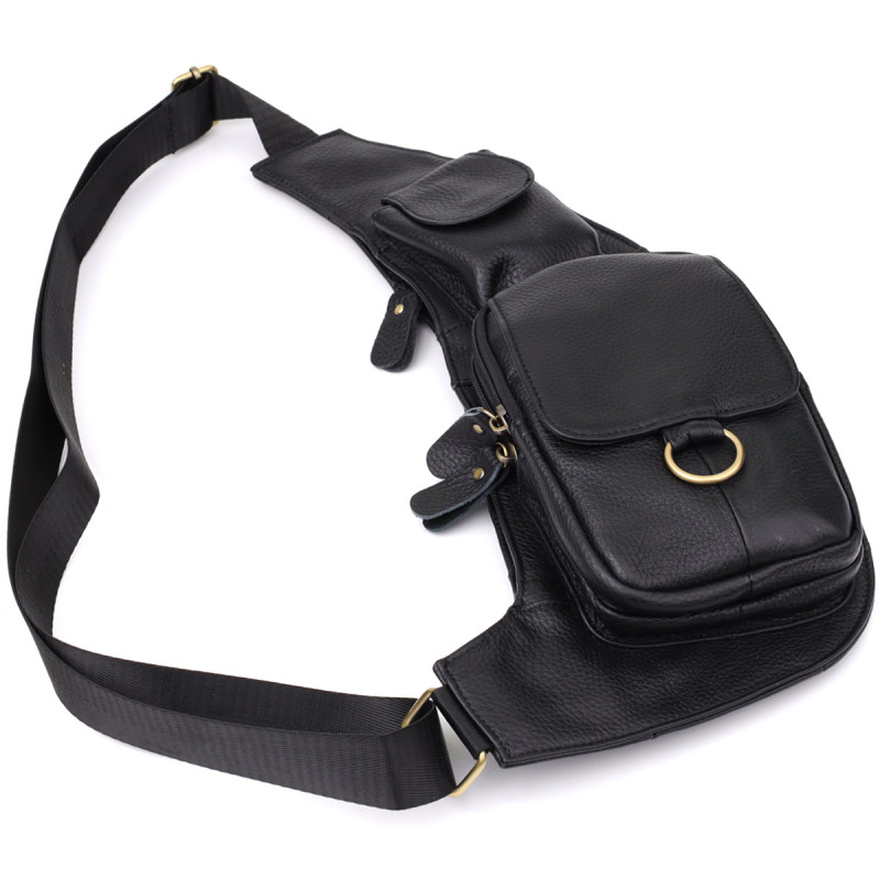 Сумка через плечо из натуральной кожи Vintage Черный