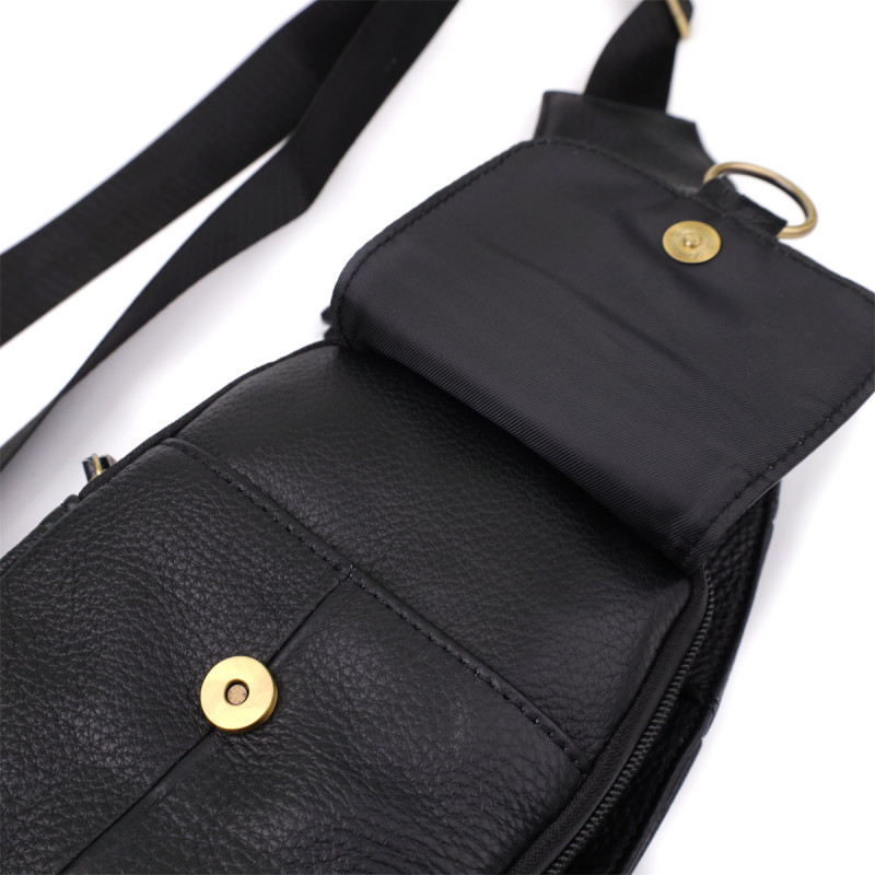 Сумка через плечо из натуральной кожи Vintage Черный