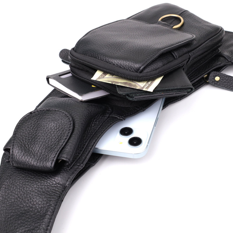 Сумка через плечо из натуральной кожи Vintage Черный