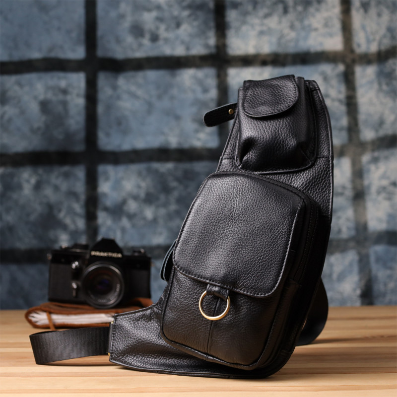 Сумка через плечо из натуральной кожи Vintage Черный