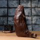 Мужская сумка с большим количеством карманов из натуральной кожи Vintage Коричневый