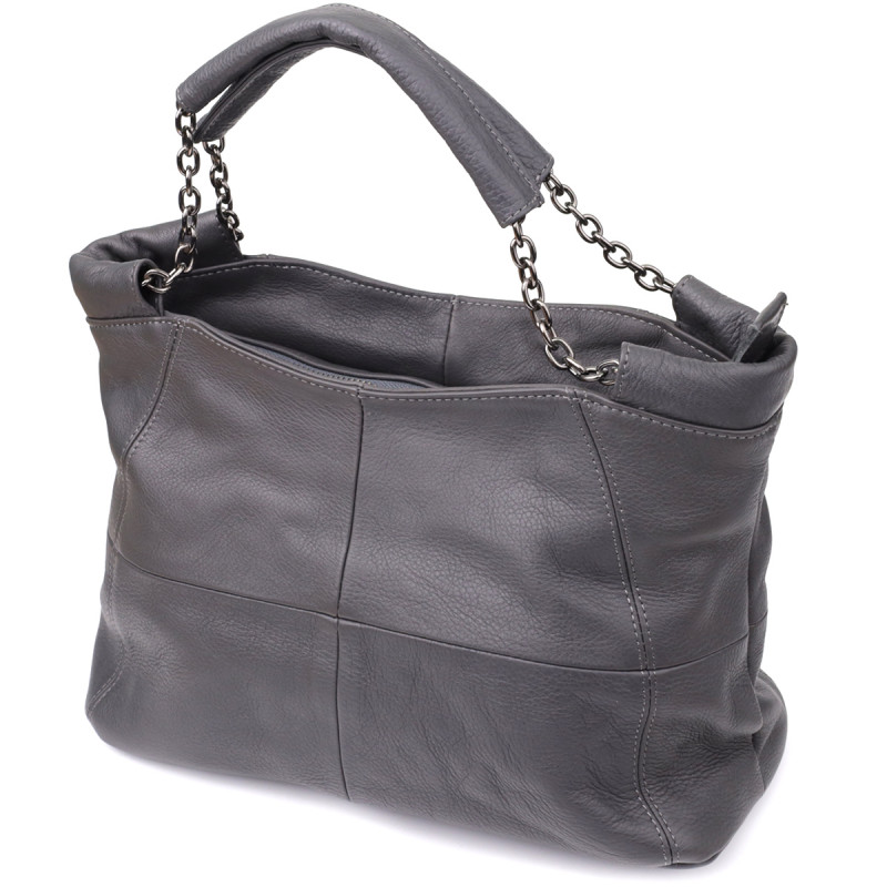 Повседневная сумка для женщин из натуральной кожи Vintage Серый