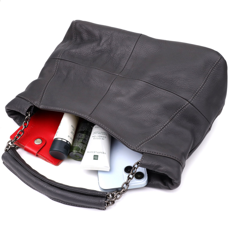 Повседневная сумка для женщин из натуральной кожи Vintage Серый