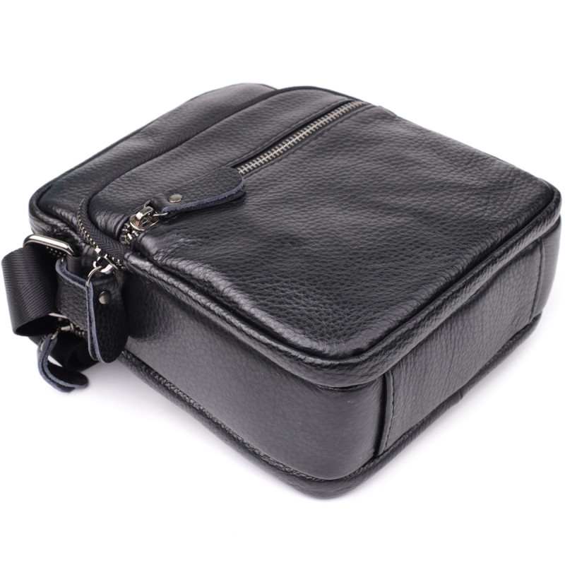 Мужская сумка на плечо из натуральной кожи Vintage Черный