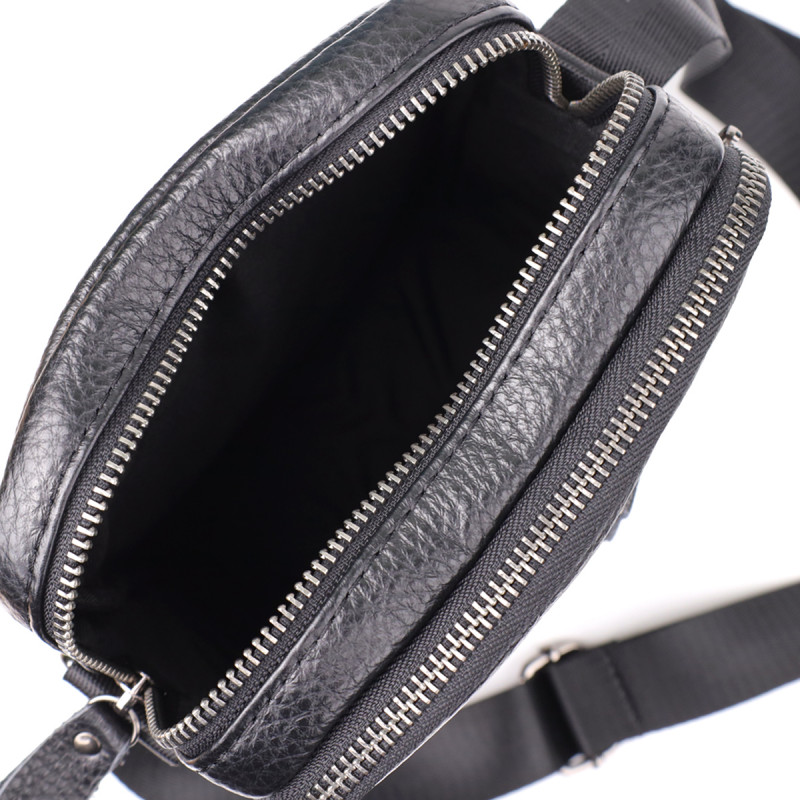 Мужская сумка на плечо из натуральной кожи Vintage Черный