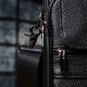 Мужская сумка с ручкой для переноса в руке из натуральной кожи Vintage Черный