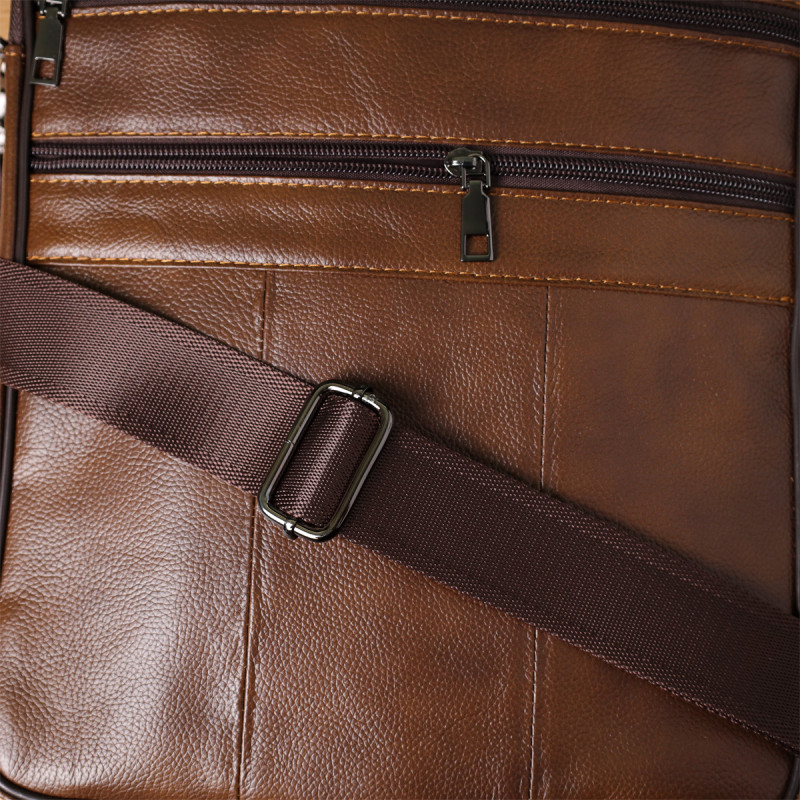 Сумка для чоловіків з ручкою для перенесення в руці з натуральної шкіри Vintage Коричневий