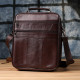Сумка мужская с ручкой для переноса в руке из натуральной кожи Vintage Коричневый