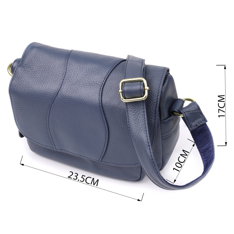 Сумка из натуральной кожи для женщин Vintage Синий