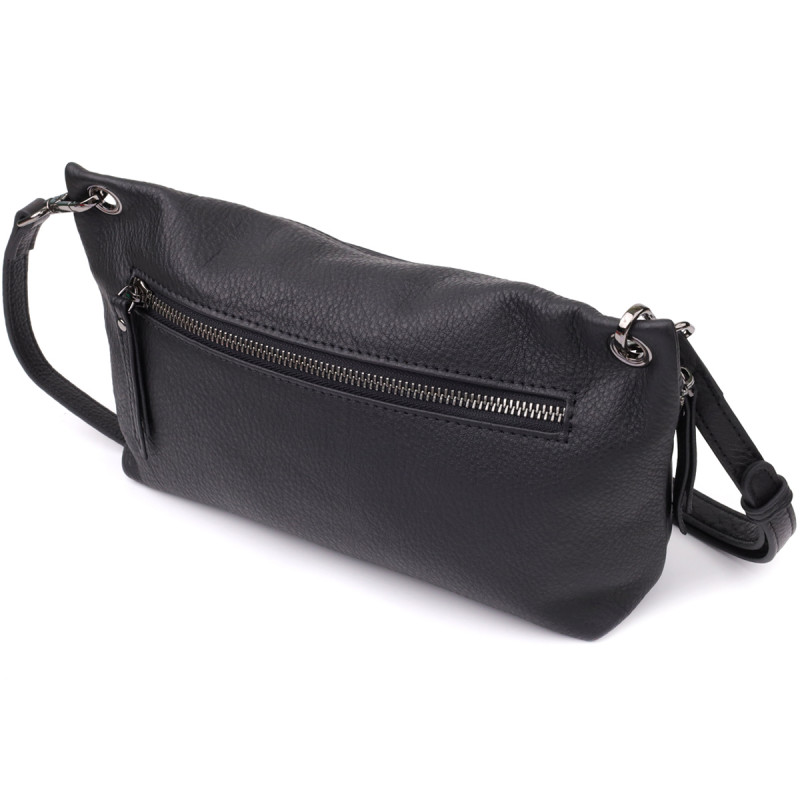 Модна жіноча сумка на плече з натуральної шкіри Vintage Чорний