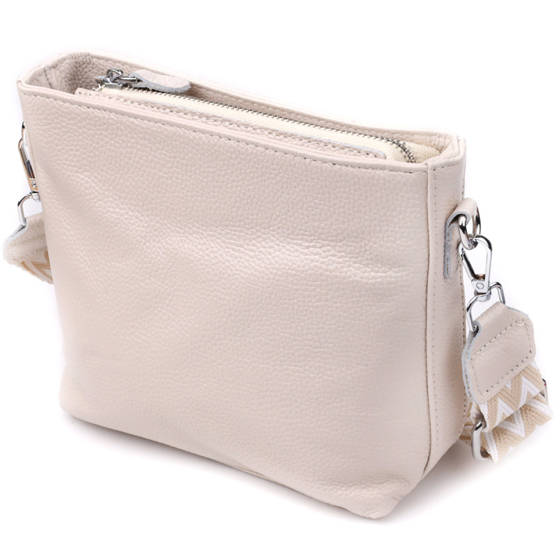 Повсякденна плечова сумка з натуральної шкіри Vintage Білий