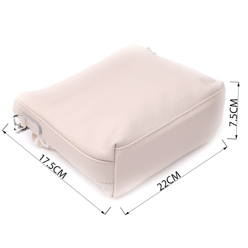 Повседневная плечевая сумка из натуральной кожи Vintage Белый