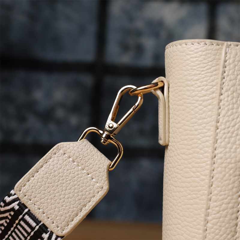 Сумка для женщин из натуральной кожи с модным трапециевидным кроем Vintage Белый