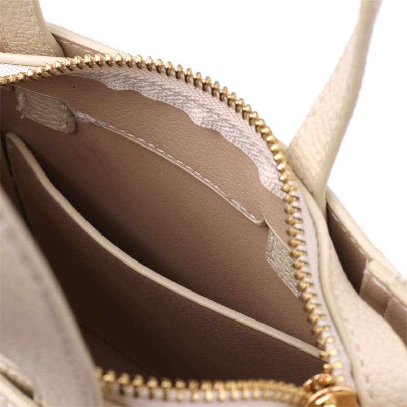 Сумка для женщин из натуральной кожи с модным трапециевидным кроем Vintage Белый