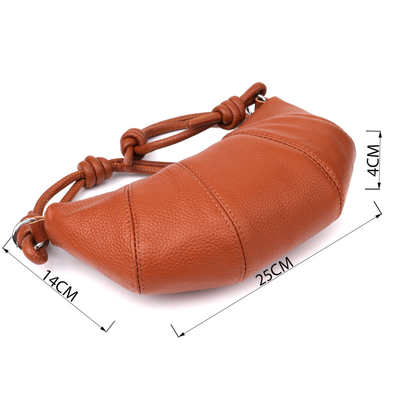 Напівкругла сумка жіноча з натуральної шкіри Vintage Коричневий