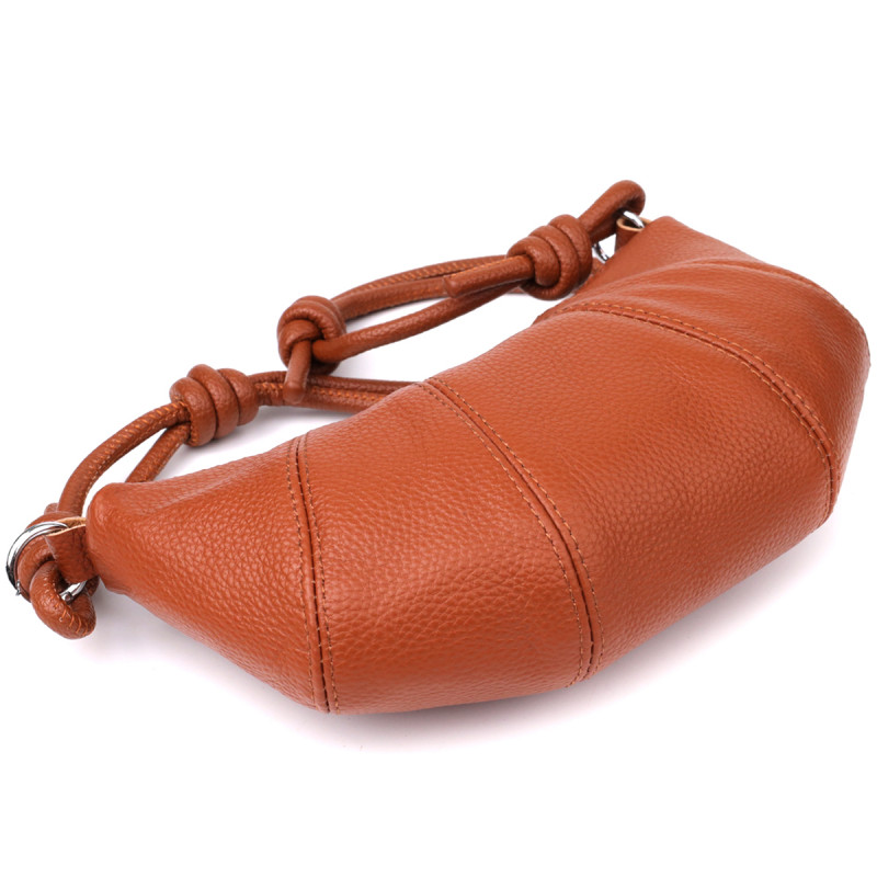 Напівкругла сумка жіноча з натуральної шкіри Vintage Коричневий