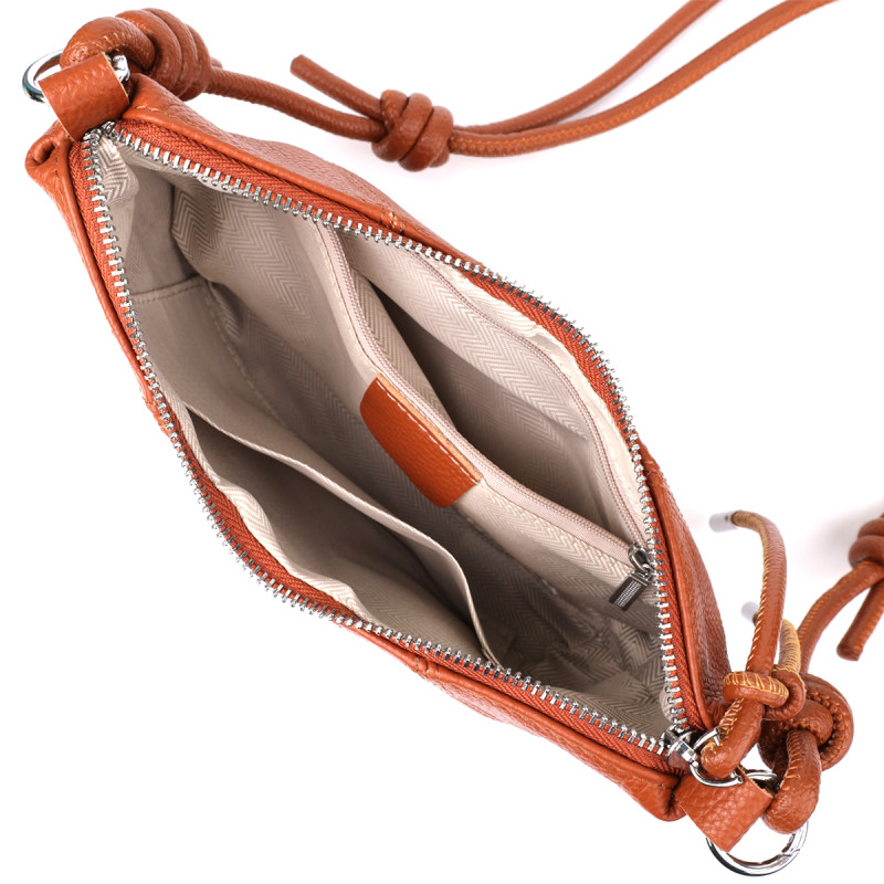 Напівкругла сумка жіноча з натуральної шкіри Vintage Коричневий