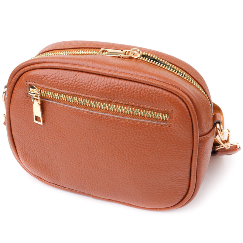 Стеганая сумка для женщин из натуральной кожи Vintage Рыжий