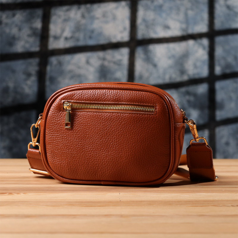 Стеганая сумка для женщин из натуральной кожи Vintage Рыжий