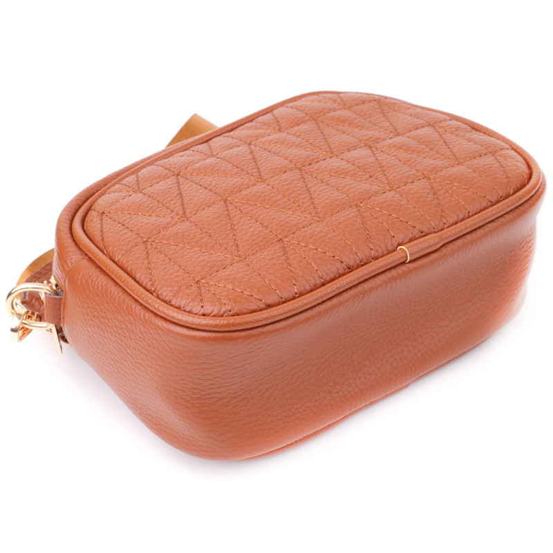 Стеганая сумка для женщин из натуральной кожи Vintage Рыжий