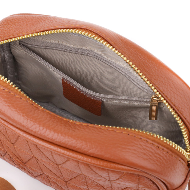 Стеганая сумка для женщин из натуральной кожи Vintage Рыжий