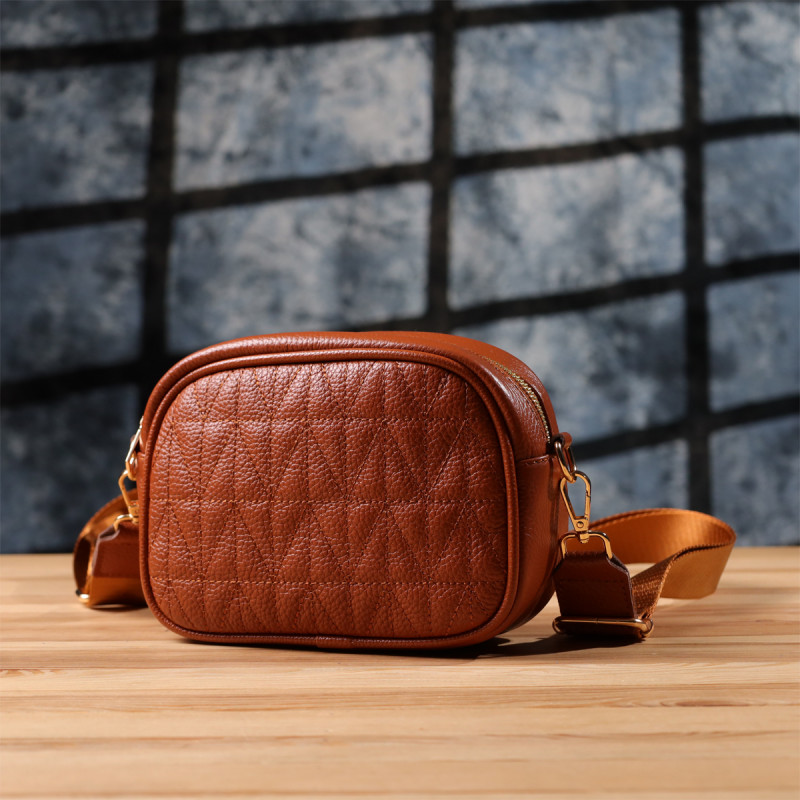 Стеганая сумка для женщин из натуральной кожи Vintage Рыжий