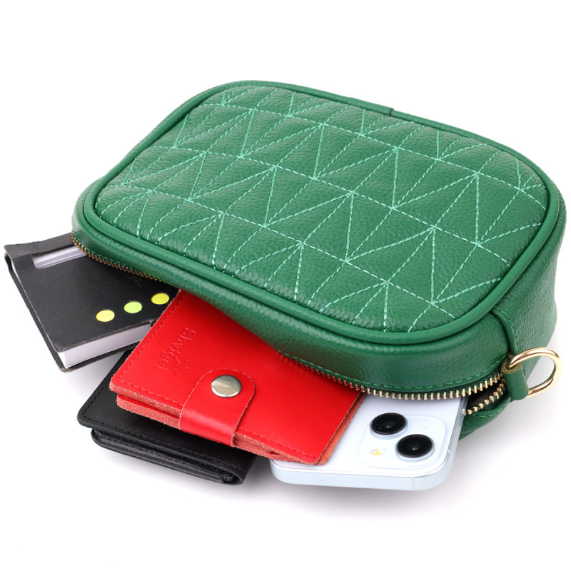 Сумка для женщин из натуральной кожи Vintage Зеленый