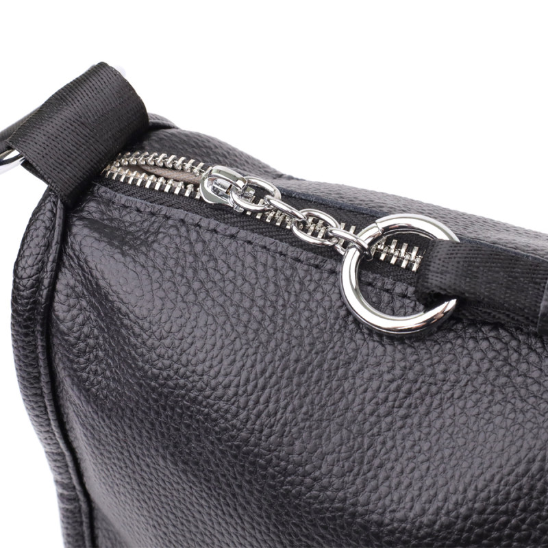 Полукруглая сумка для женщин из натуральной кожи Vintage Черный