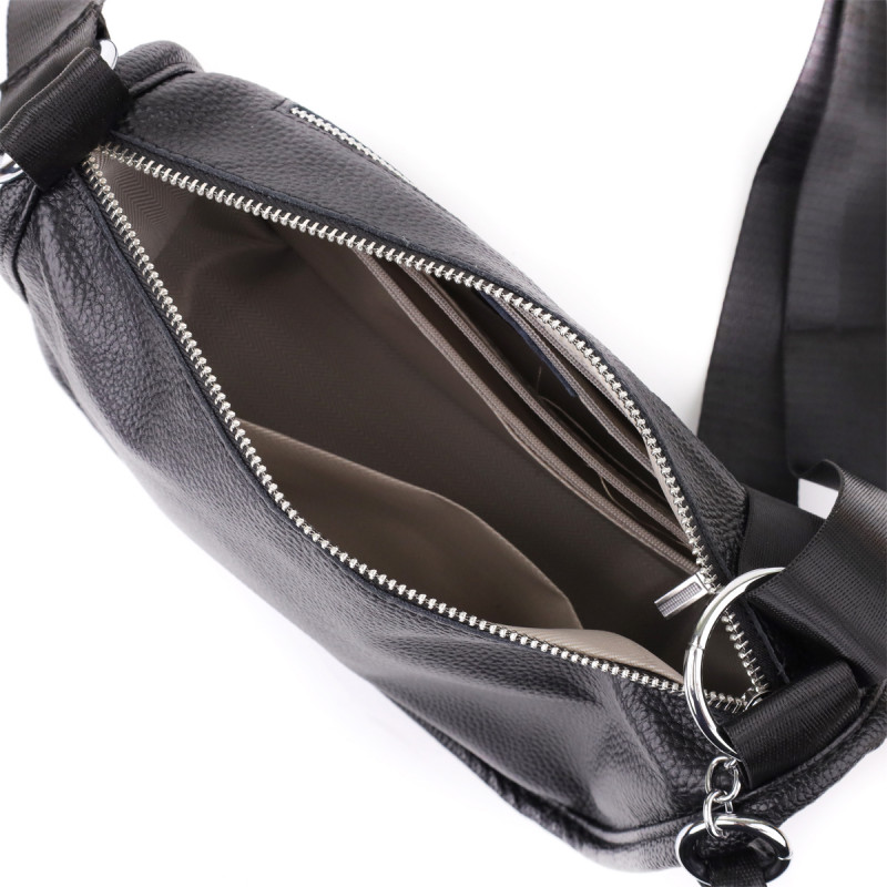 Полукруглая сумка для женщин из натуральной кожи Vintage Черный