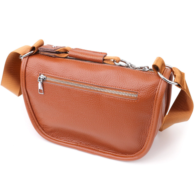 Напівкругла сумка для жінок з натуральної шкіри Vintage Коричневий