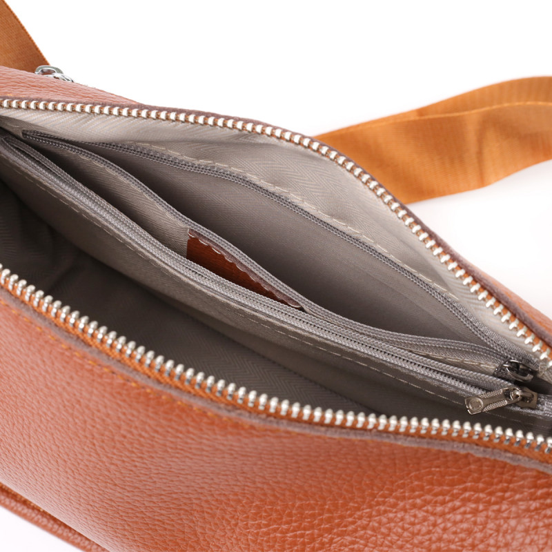 Напівкругла сумка для жінок з натуральної шкіри Vintage Коричневий