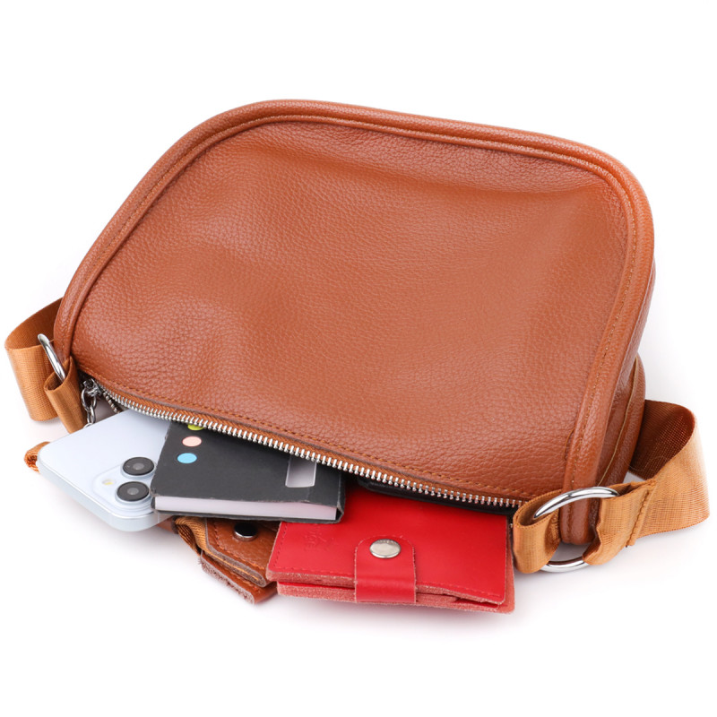 Напівкругла сумка для жінок з натуральної шкіри Vintage Коричневий