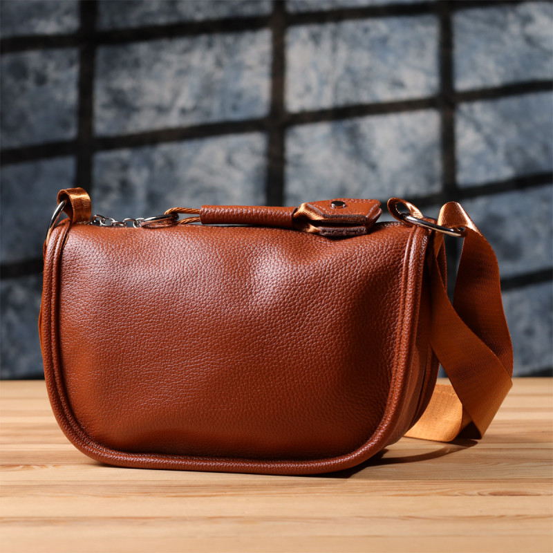 Напівкругла сумка для жінок з натуральної шкіри Vintage Коричневий
