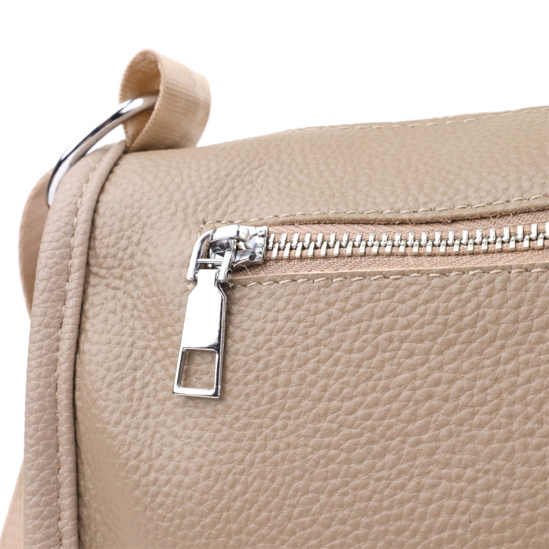 Полукруглая сумка для женщин из натуральной кожи Vintage Бежевый