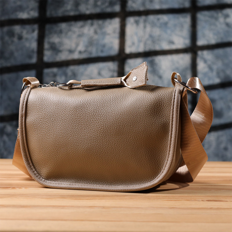 Полукруглая сумка для женщин из натуральной кожи Vintage Бежевый
