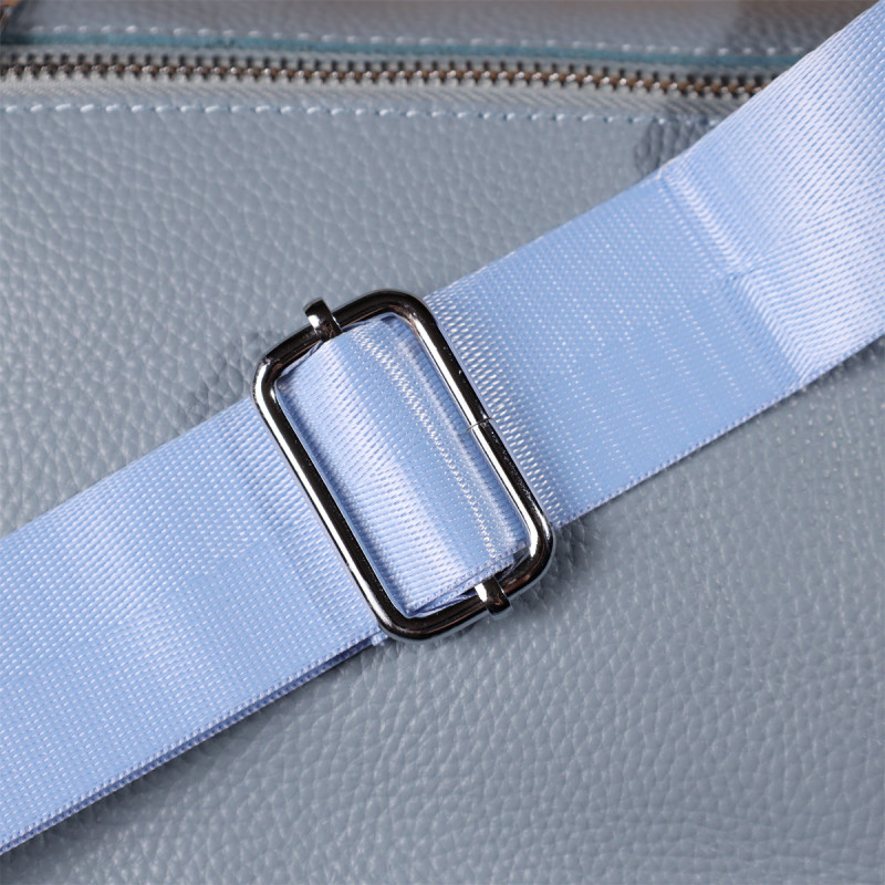 Напівкругла сумка для жінок з натуральної шкіри Vintage Сіро-блакитний