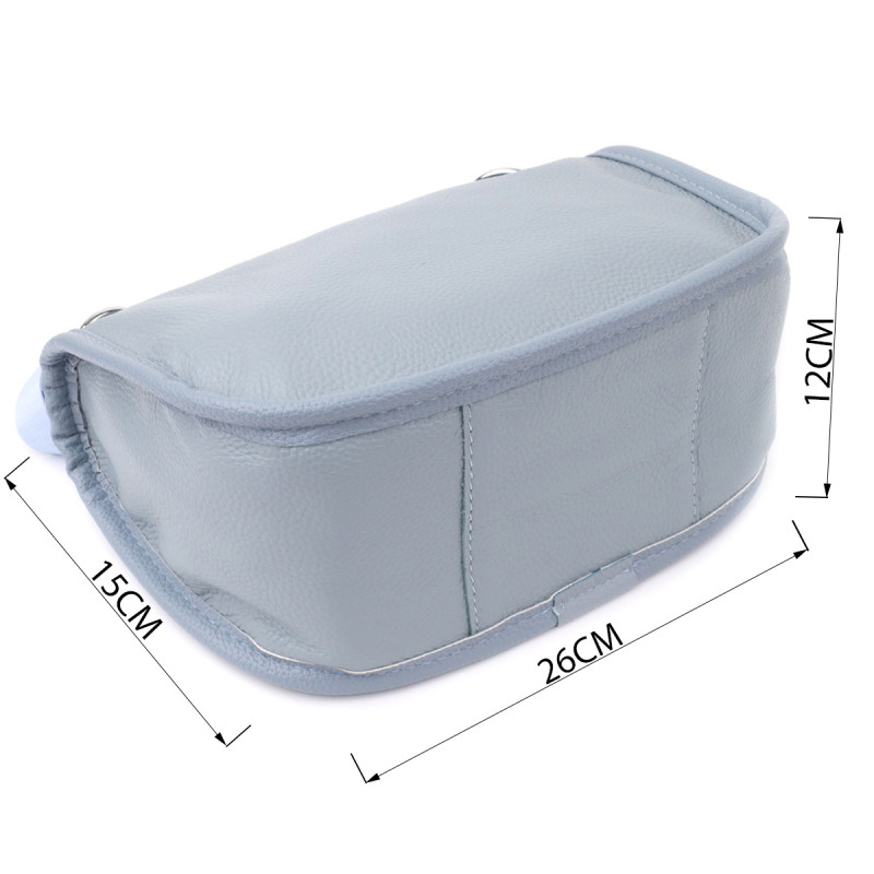 Напівкругла сумка для жінок з натуральної шкіри Vintage Сіро-блакитний