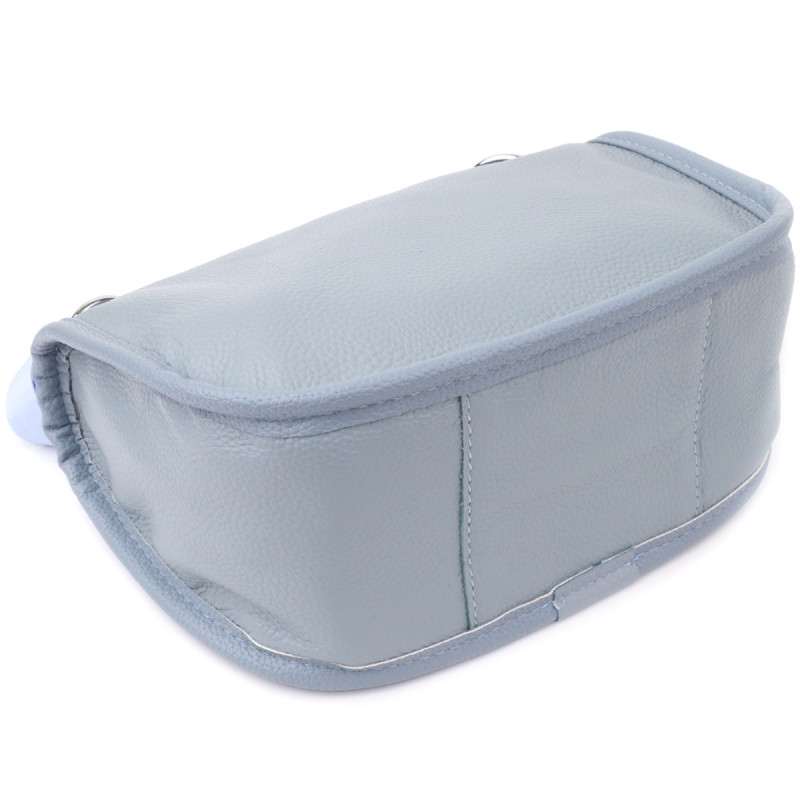 Напівкругла сумка для жінок з натуральної шкіри Vintage Сіро-блакитний