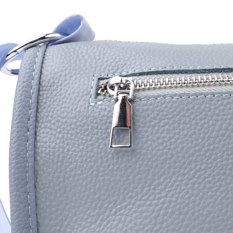 Напівкругла сумка для жінок з натуральної шкіри Vintage Сіро-блакитний