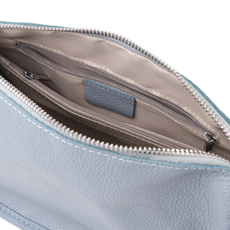 Напівкругла сумка для жінок з натуральної шкіри Vintage Сіро-блакитний