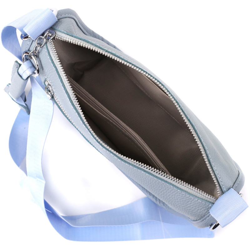 Напівкругла сумка для жінок з натуральної шкіри Vintage Сіро-блакитний