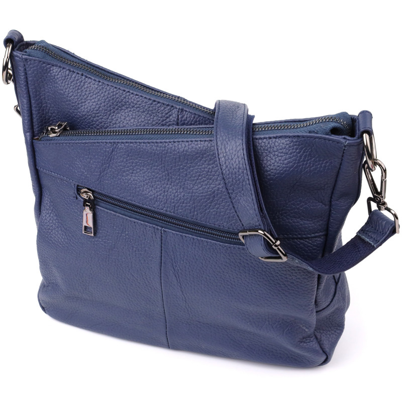 Сумка для женщин на два отделения из натуральной кожи Vintage Синий