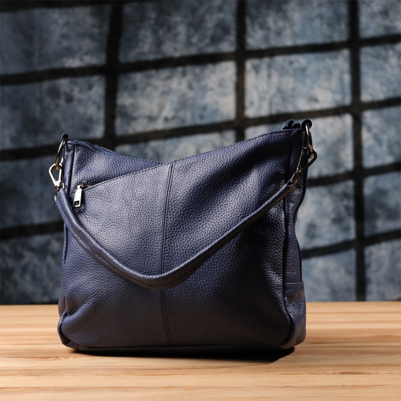 Сумка для женщин на два отделения из натуральной кожи Vintage Синий