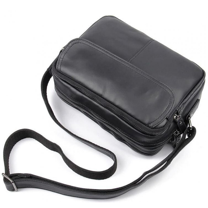 Сумка Vintage из натуральной кожи зернистая Черная