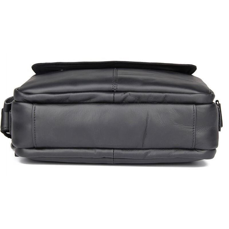 Сумка Vintage из натуральной кожи зернистая Черная